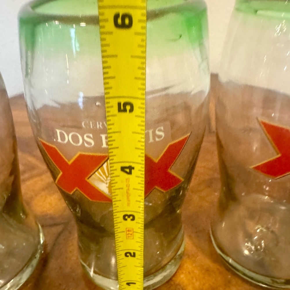 3 Dos Equis XX Hand Blown Beer Glass Set Excellent Condition - Picture 6 of 7